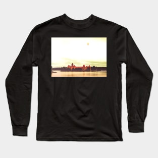 Yellow air balloon over red Castle Long Sleeve T-Shirt